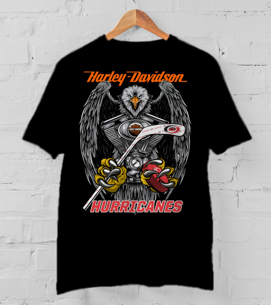 Harley Davidson Hurricanes Nhl Eagle Engine Hockey Stick T-Shirt