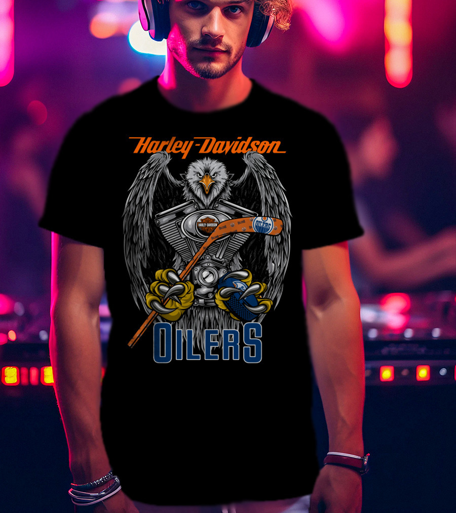 Harley Davidson Oilers Nhl 46 Eo T-Shirt