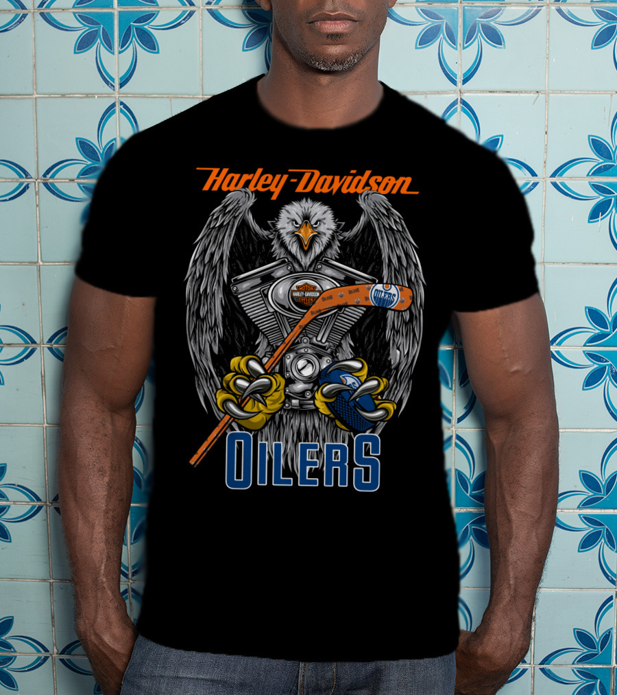Harley Davidson Oilers Nhl 46 Eo T-Shirt