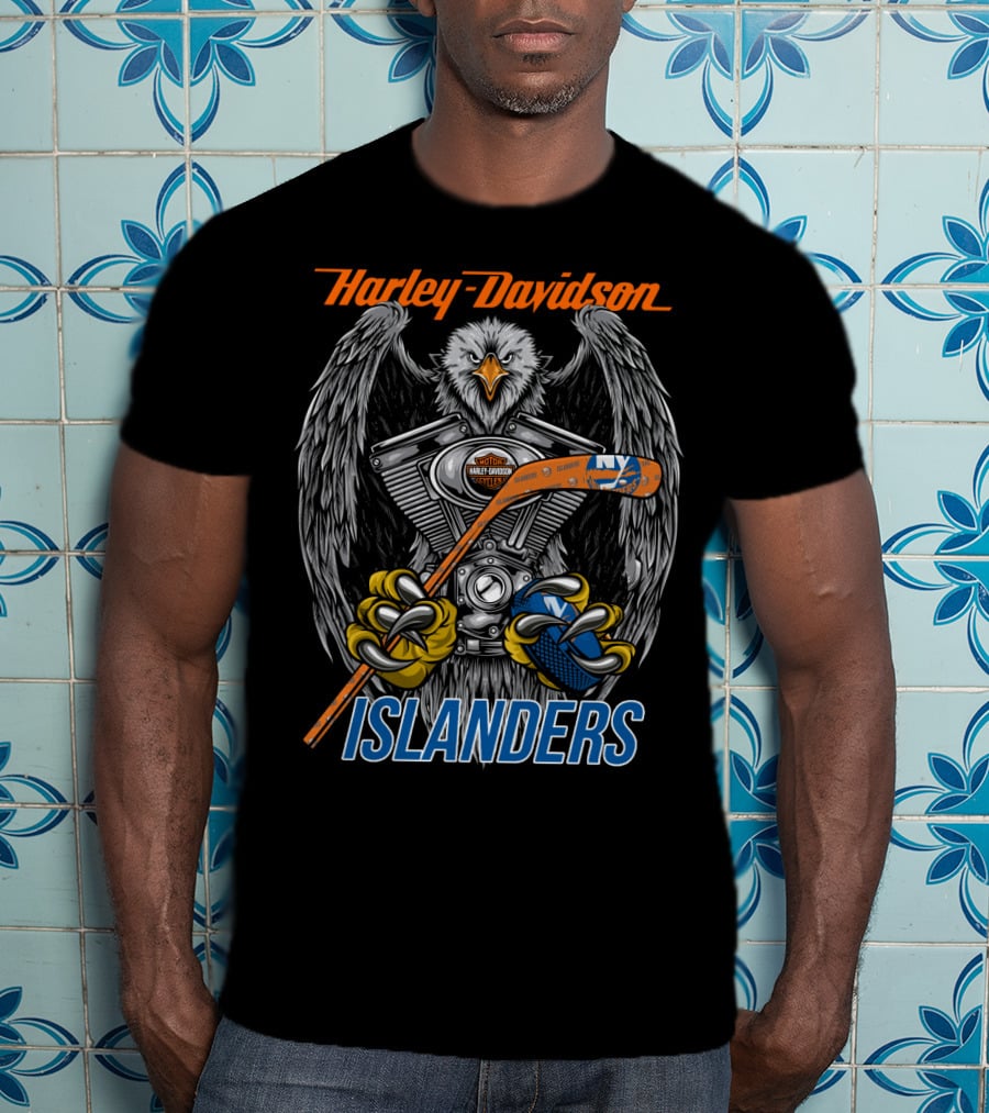 Harley Davidson Islanders Nhl Nyi Eagle Hockey Stick T-Shirt