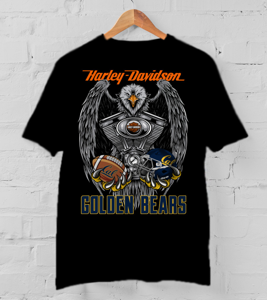 Harley Davidson Eagle Golden Bears Cal Football Helmet T-Shirt