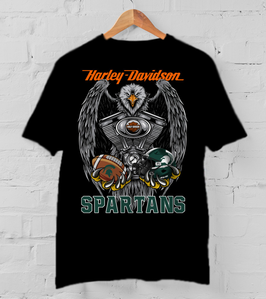 Harley Davidson Spartans Football Eagle Engine T-Shirt