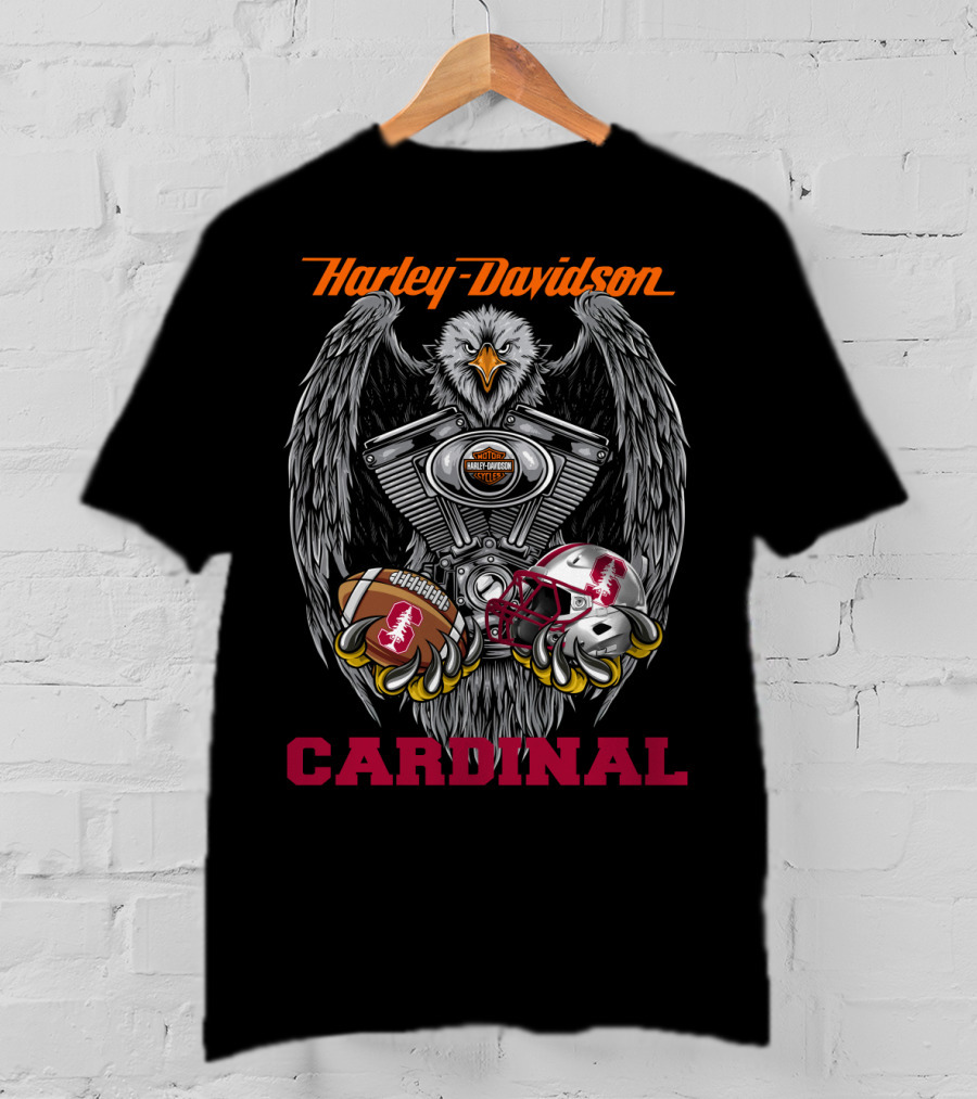 Harley Davidson Cardinal Eagle Engine Football Helmet T-Shirt