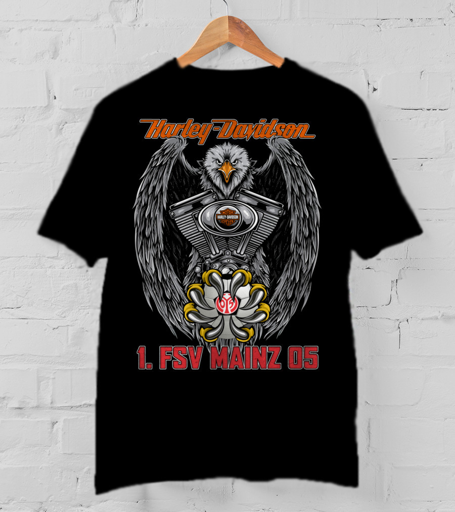 Harley Davidson Eagle 1. Fsv Mainz 05 Engine Crest T-Shirt