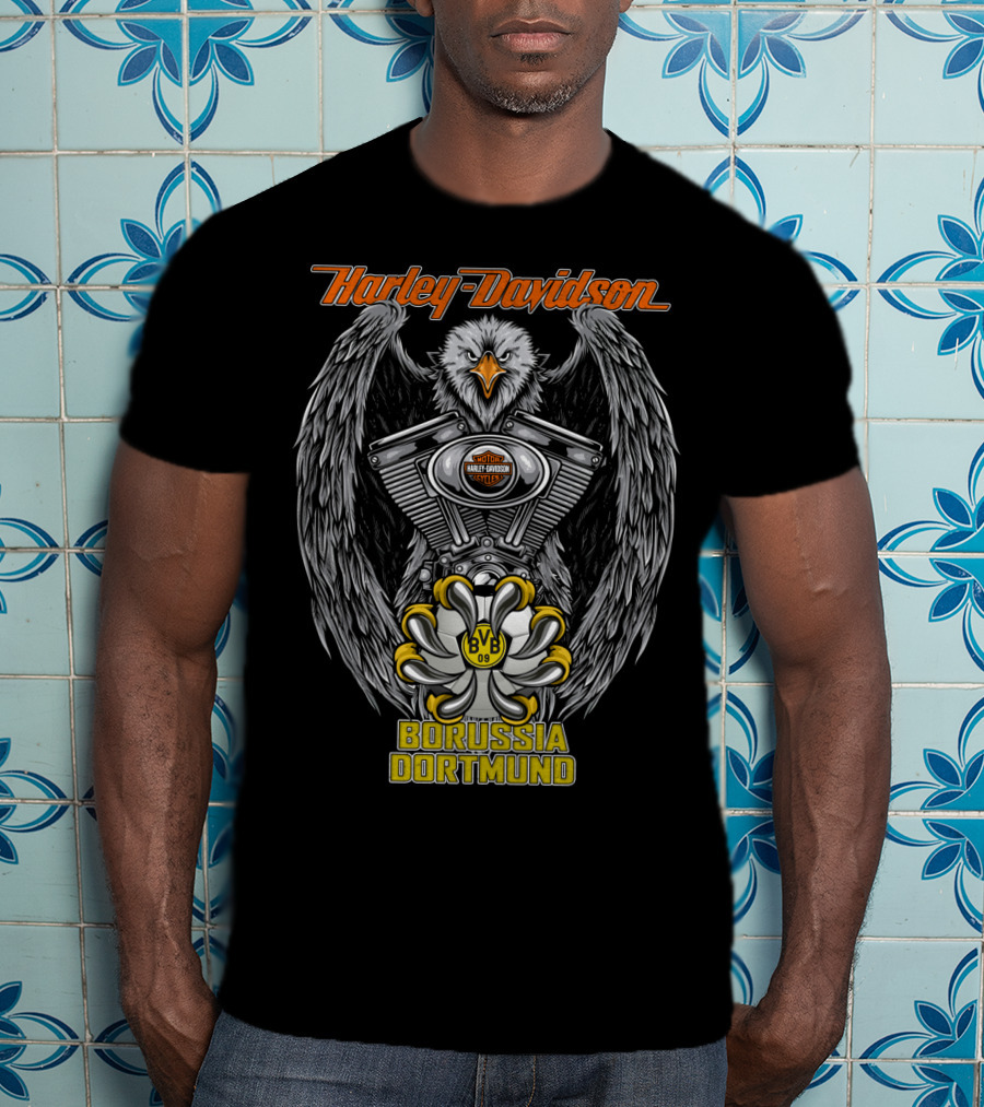 Harley Davidson Eagle Borussia Dortmund Bvb T-Shirt