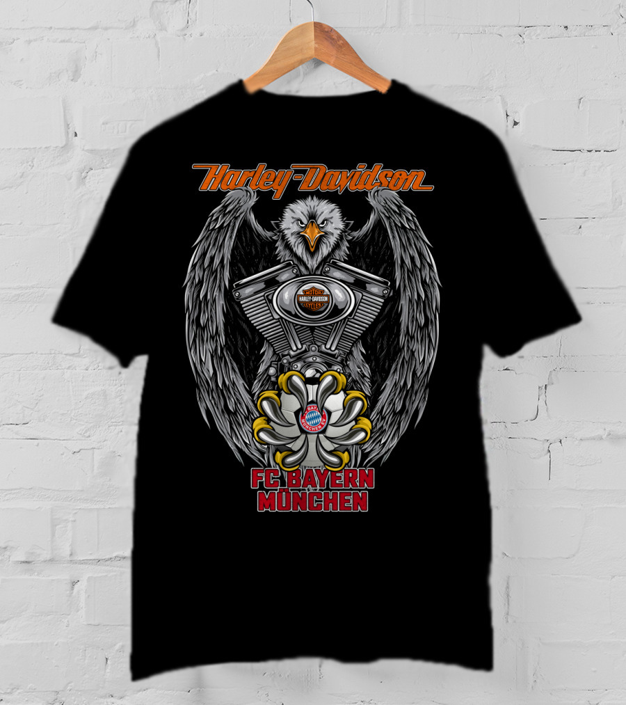 Harley Davidson Eagle Engine Fc Bayern München T-Shirt