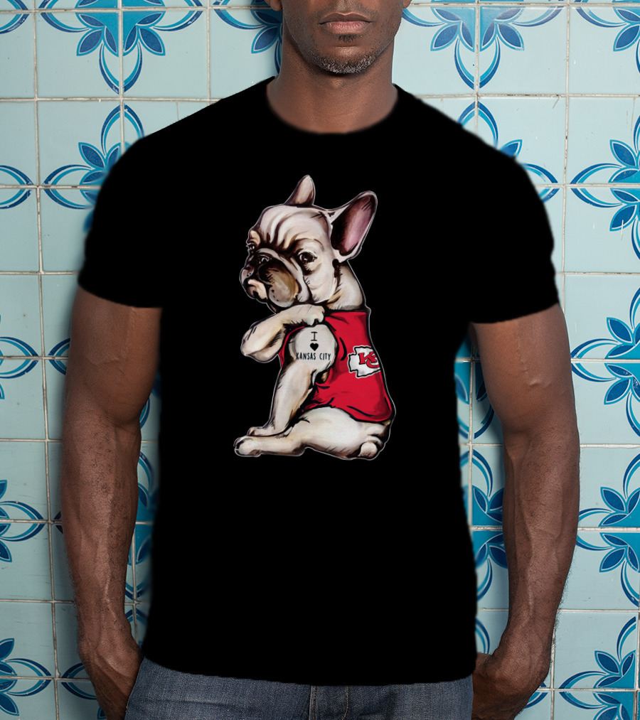 Kansas City Chiefs I Love Kansas City Bulldog Tattoo T-Shirt