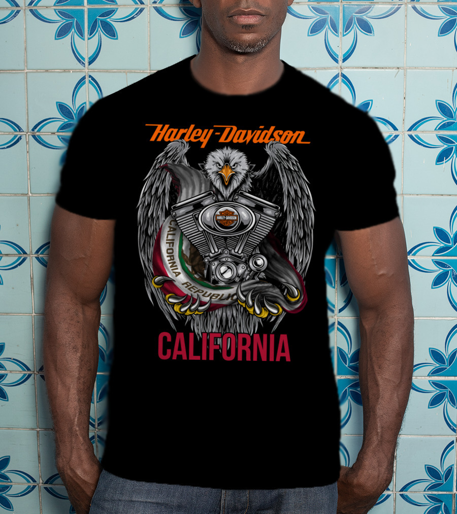 Harley Davidson Eagle California Republic T-Shirt