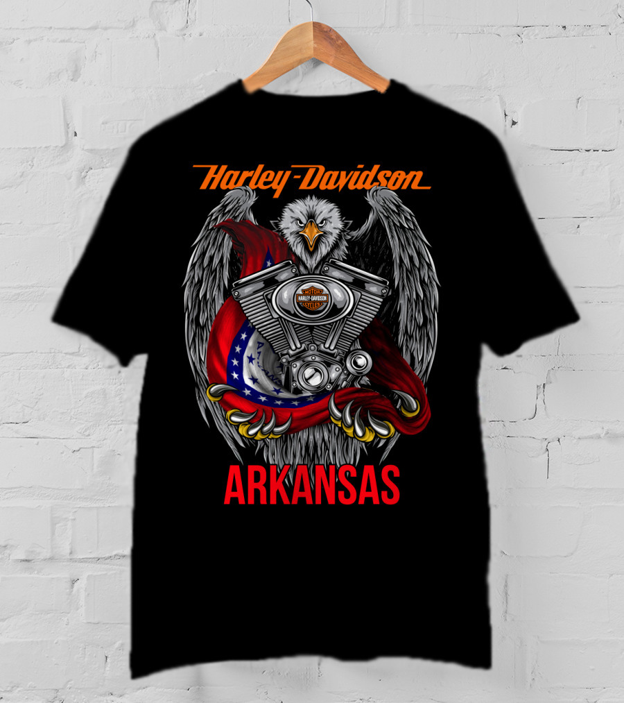 Harley Davidson Arkansas Eagle Engine T-Shirt