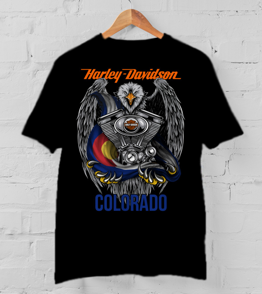 Harley Davidson Colorado Eagle Engine T-Shirt