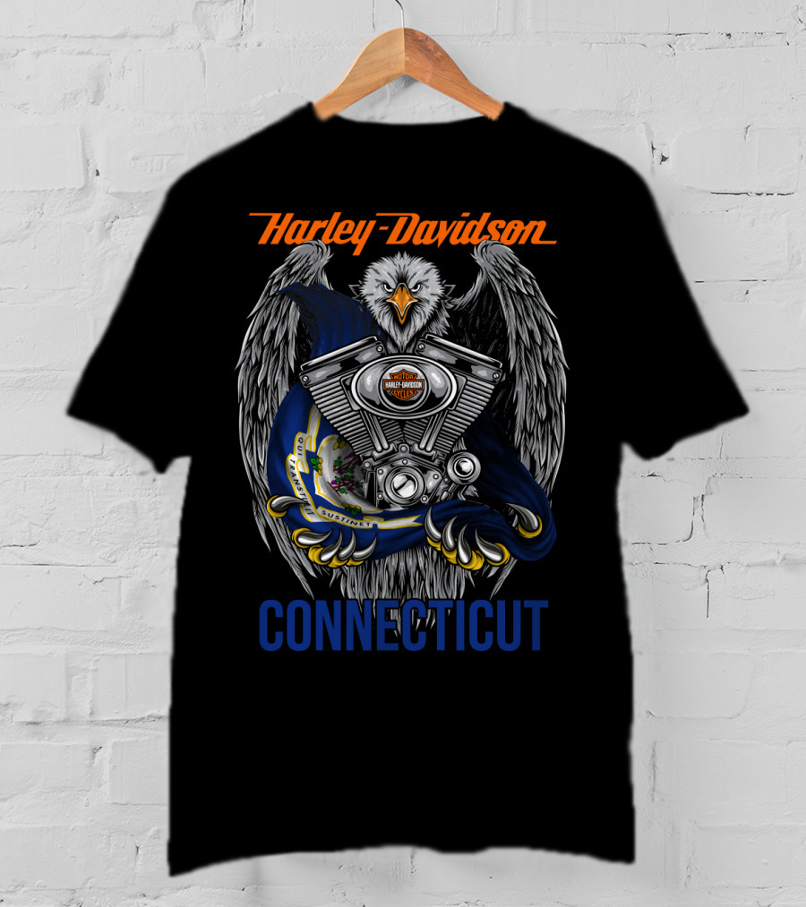 Harley Davidson Eagle Emblem Connecticut T-Shirt