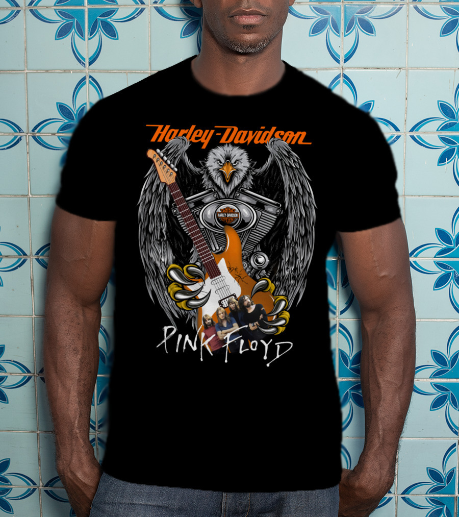 Harley Davidson Pink Floyd Eagle Guitar Motif T-Shirt