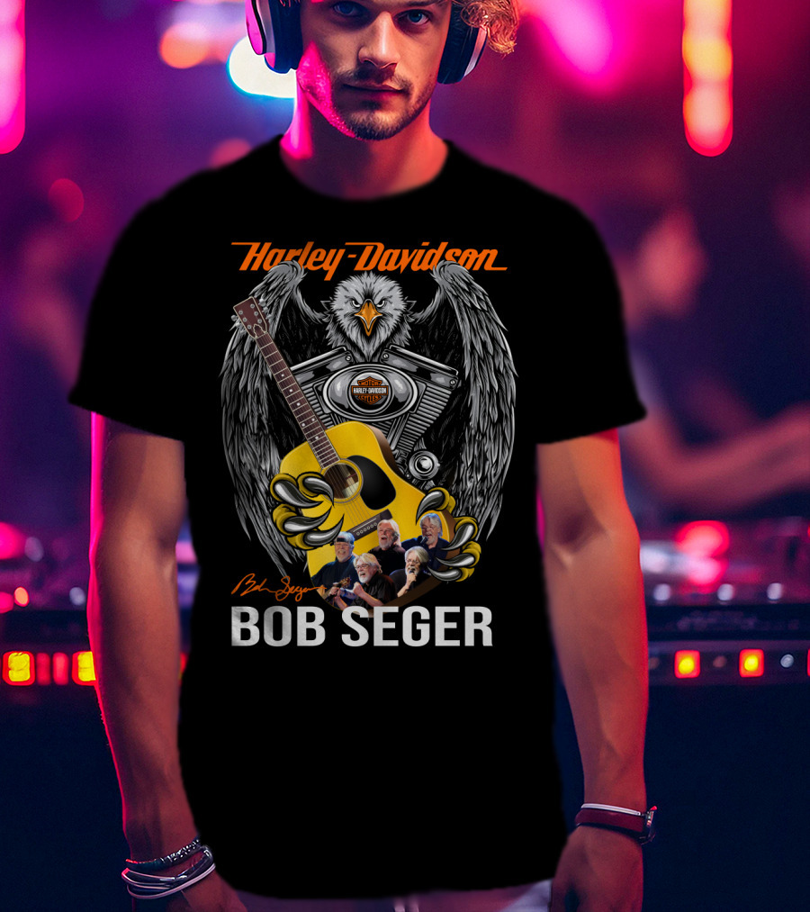 Harley Davidson Eagle Guitar Bob Seger Signature T-Shirt