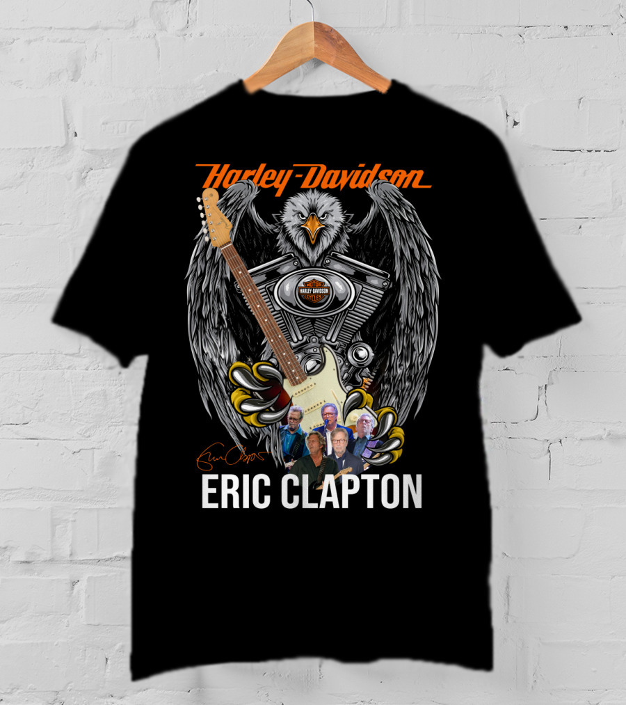 Harley Davidson Eagle With Guitar Eric Clapton T-Shirt