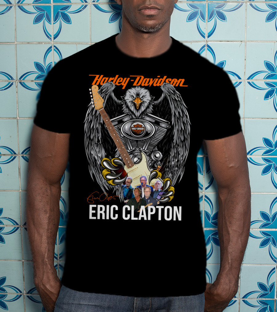 Harley Davidson Eagle With Guitar Eric Clapton T-Shirt