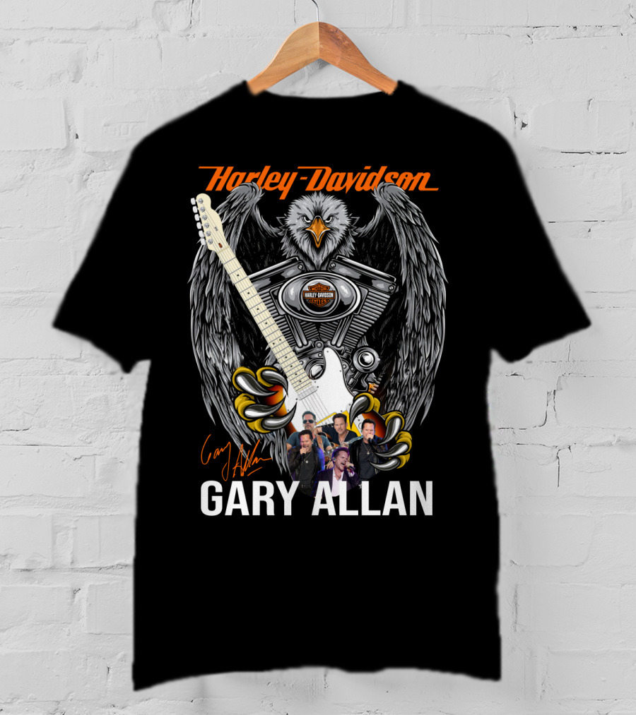 Harley Davidson 1903 Eagle Engine Guitar Gary Allan T-Shirt