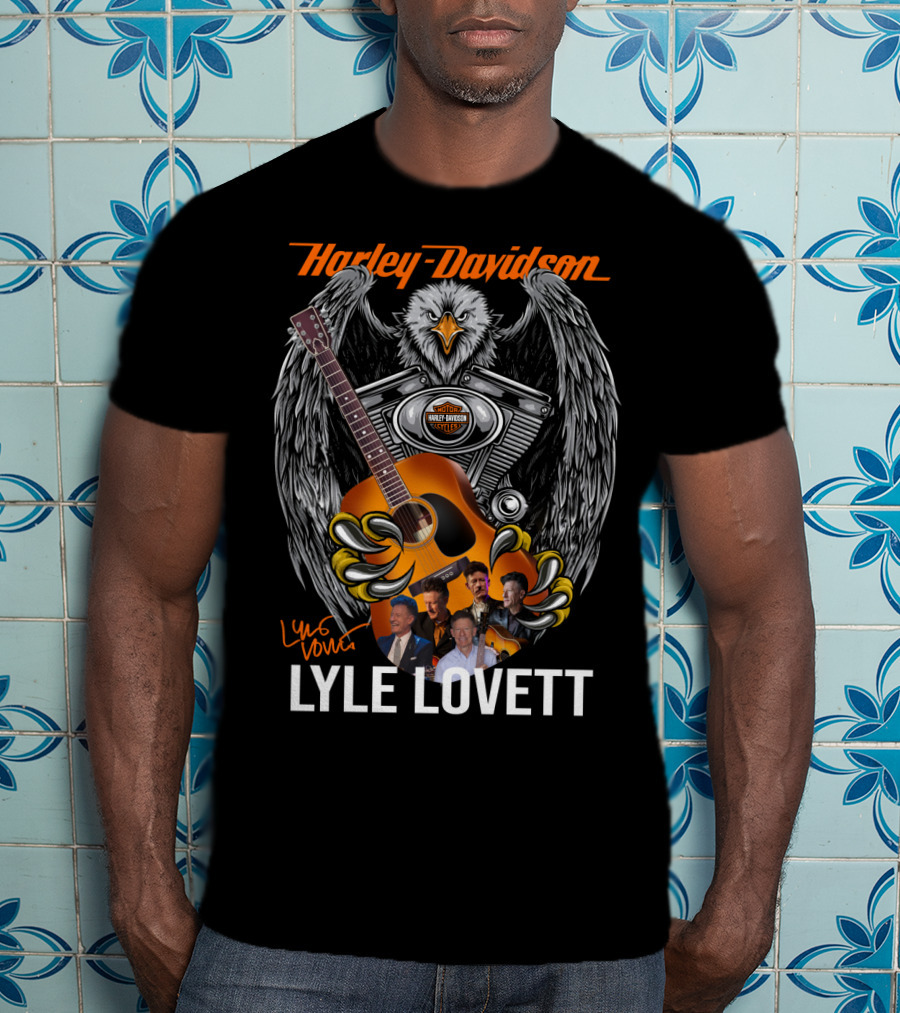 Harley Davidson Lyle Lovett Eagle Guitar T-Shirt