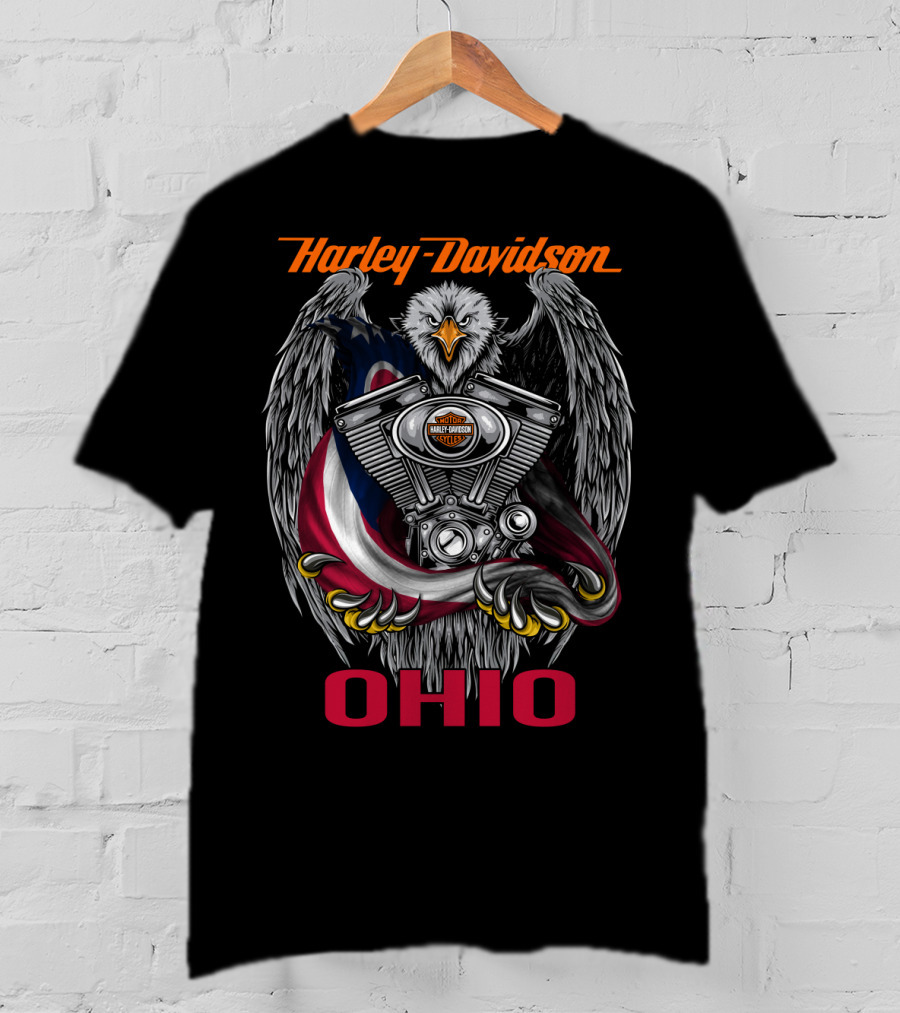 Harley Davidson Ohio Eagle Engine T-Shirt