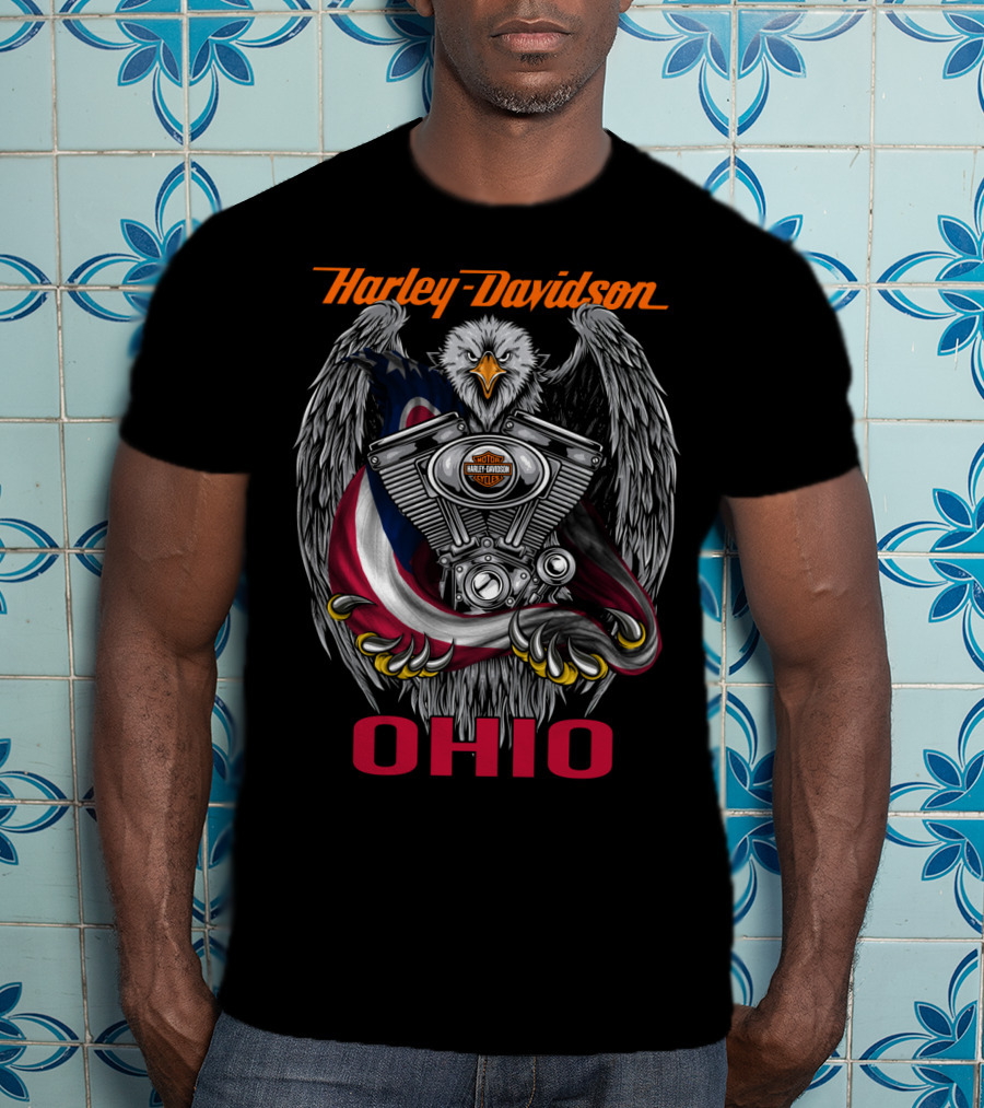Harley Davidson Ohio Eagle Engine T-Shirt