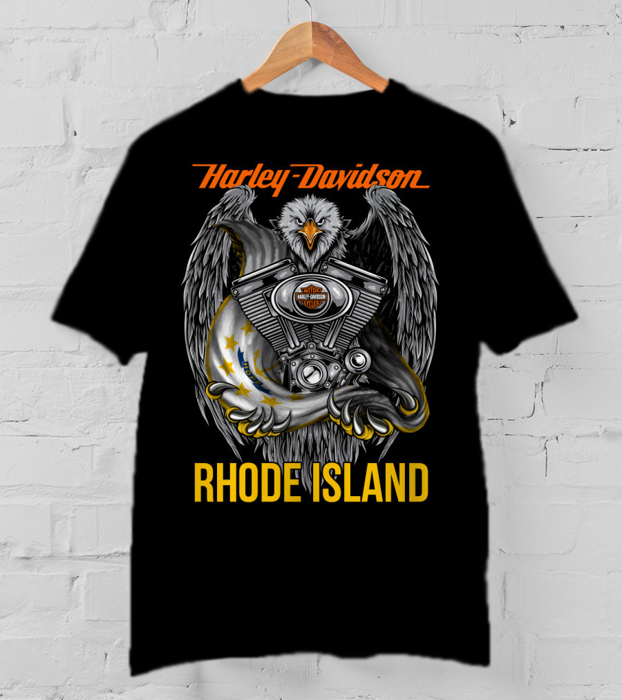 Harley Davidson Eagle Engine Rhode Island T-Shirt