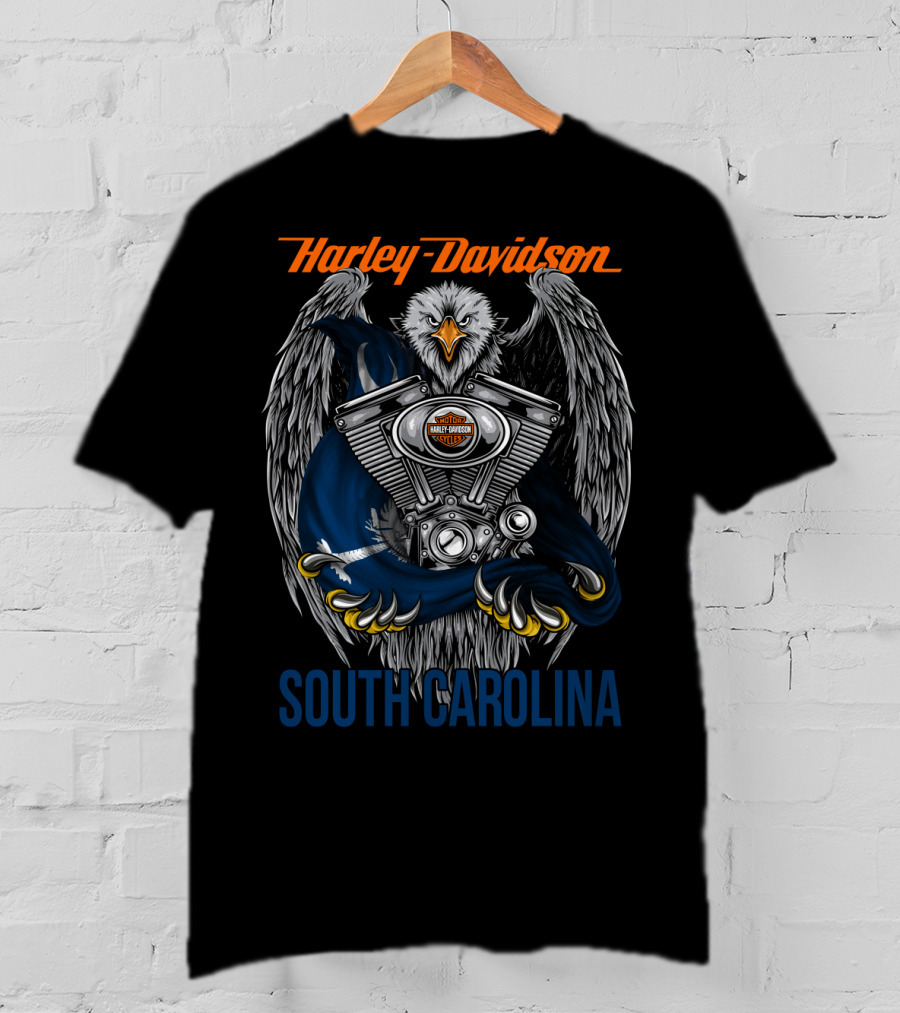 Harley Davidson South Carolina Eagle Engine T-Shirt