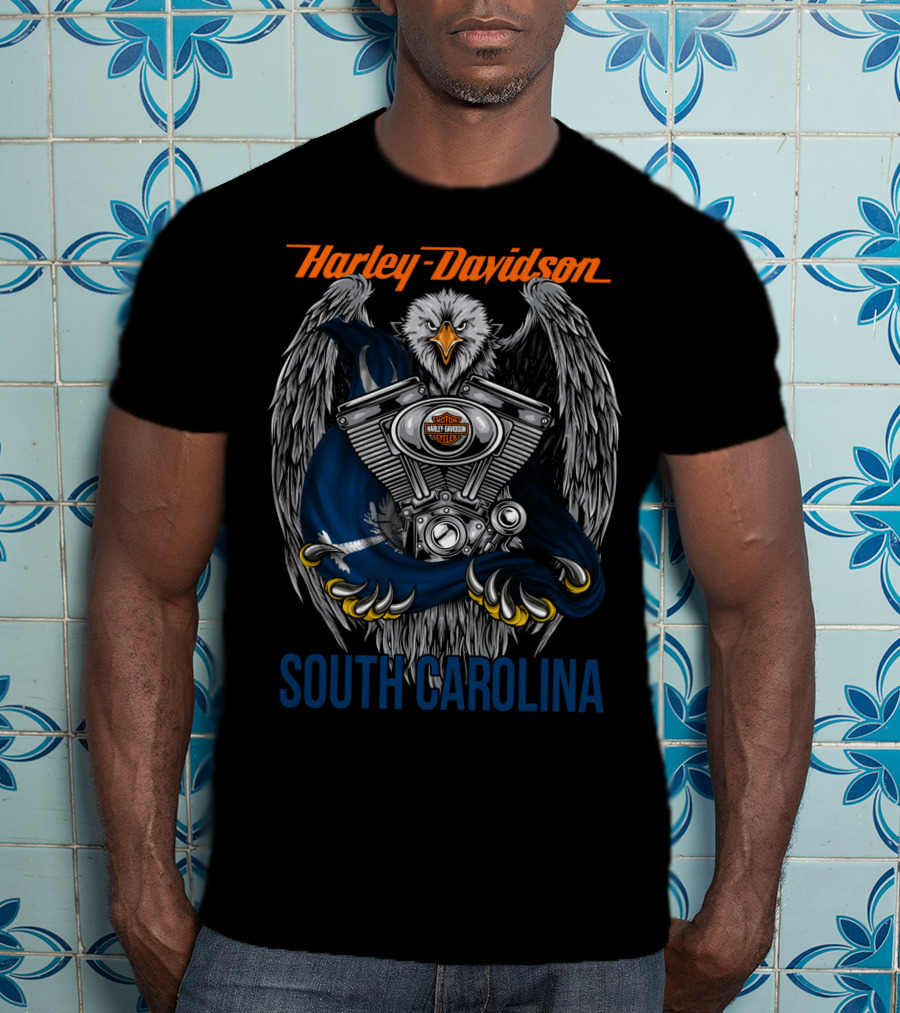 Harley Davidson South Carolina Eagle Engine T-Shirt