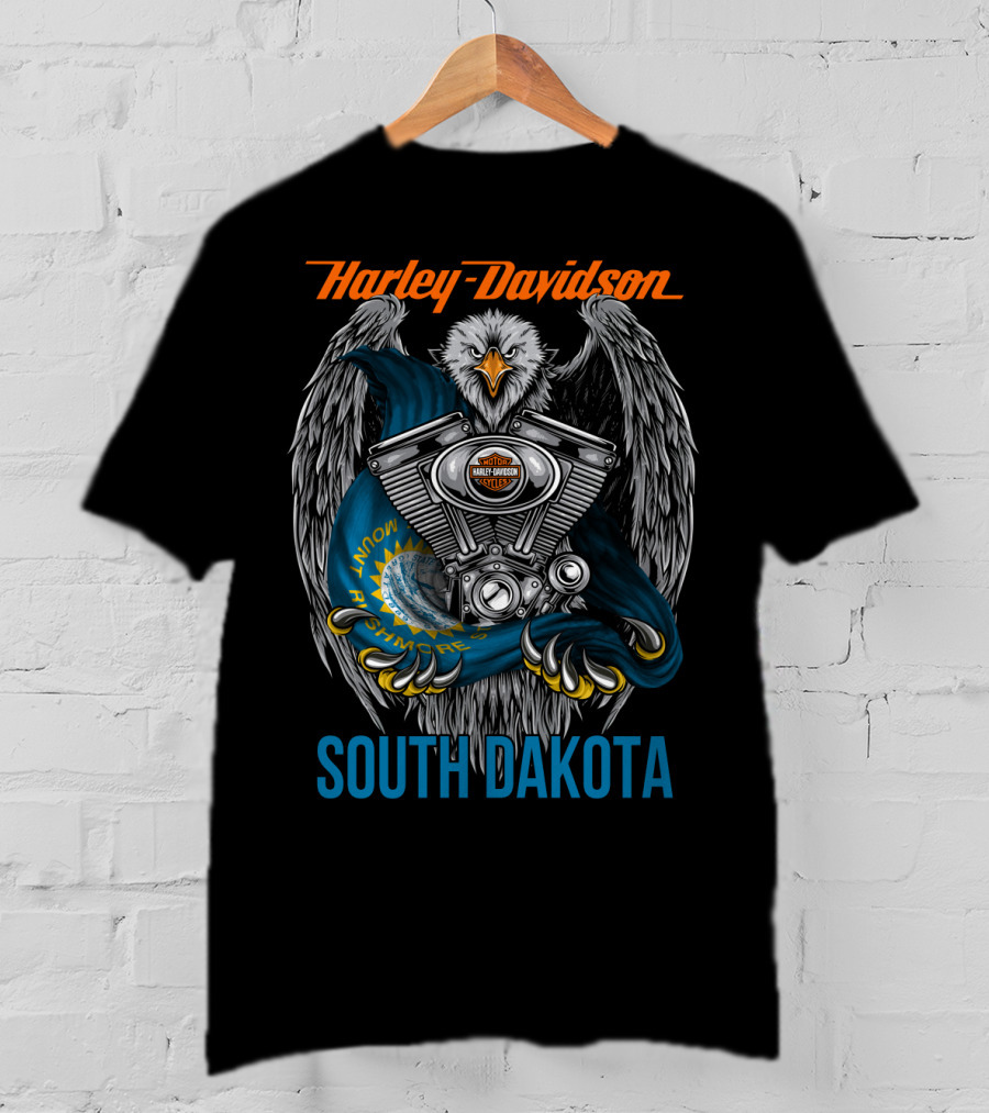 Harley Davidson Eagle Engine South Dakota Know Your Rights T-Shirt