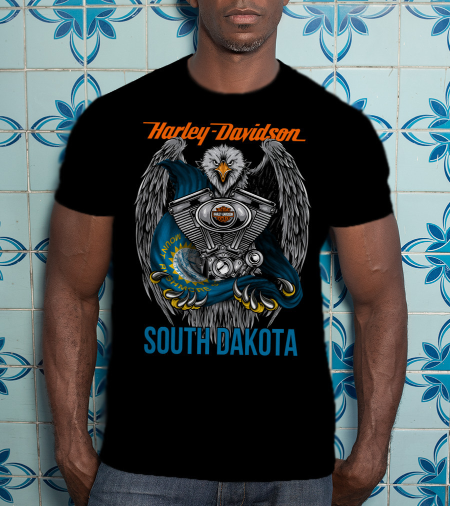 Harley Davidson Eagle Engine South Dakota Know Your Rights T-Shirt