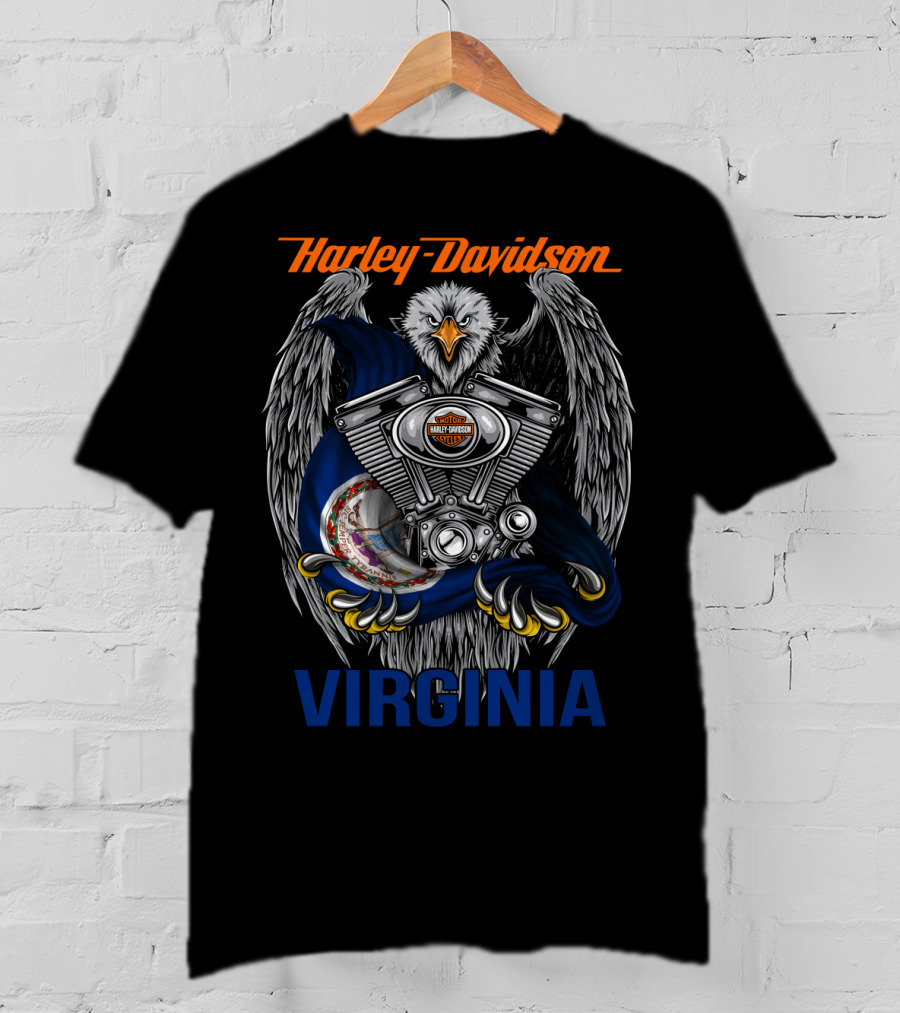 Harley Davidson Virginia Eagle Engine T-Shirt