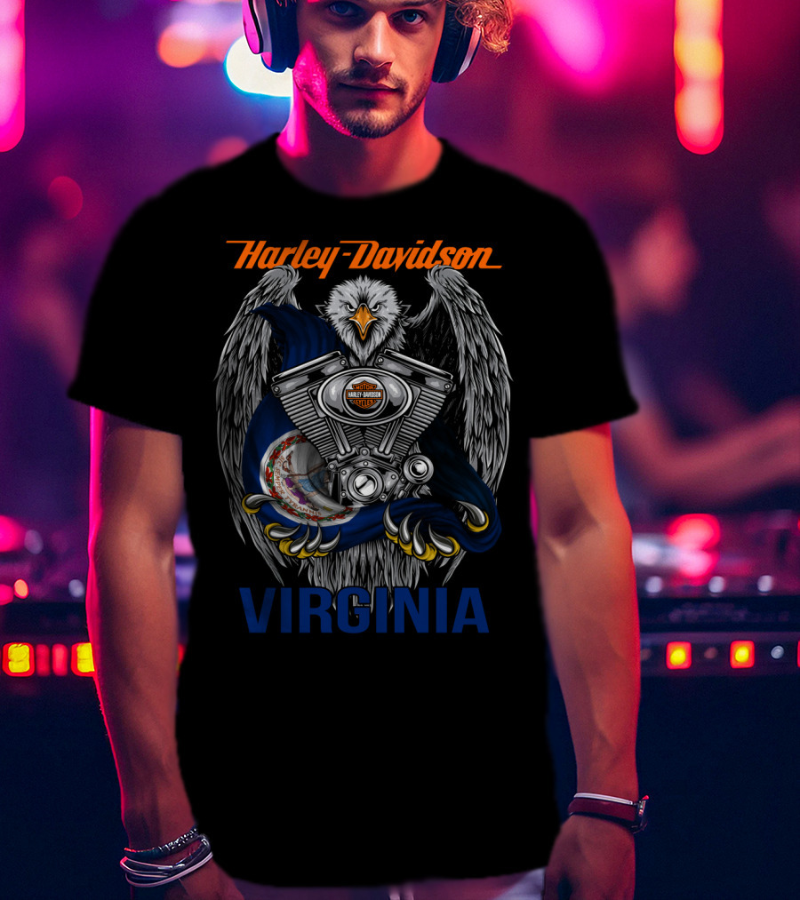 Harley Davidson Virginia Eagle Engine T-Shirt