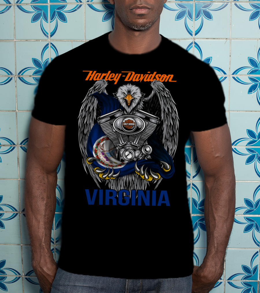 Harley Davidson Virginia Eagle Engine T-Shirt