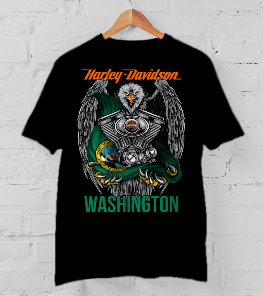 Harley Davidson Seattle Eagle Engine Washington T-Shirt