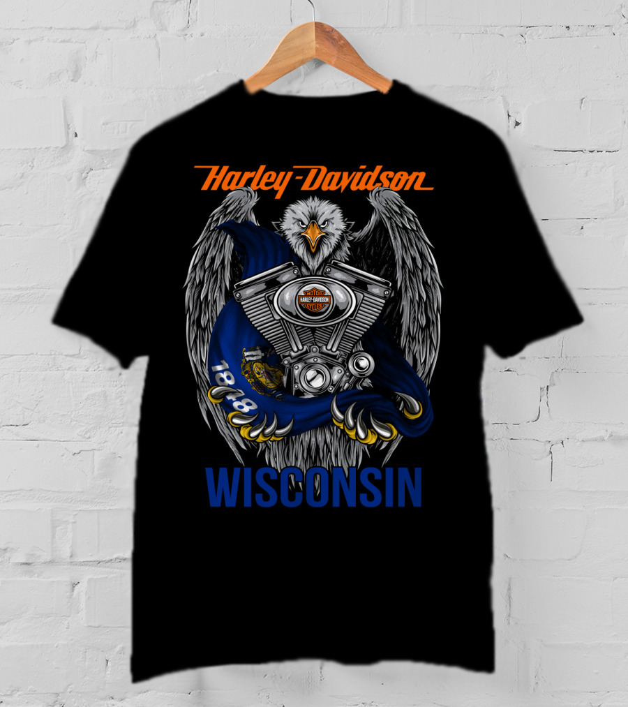Harley Davidson Wisconsin Eagle Engine 1888 T-Shirt