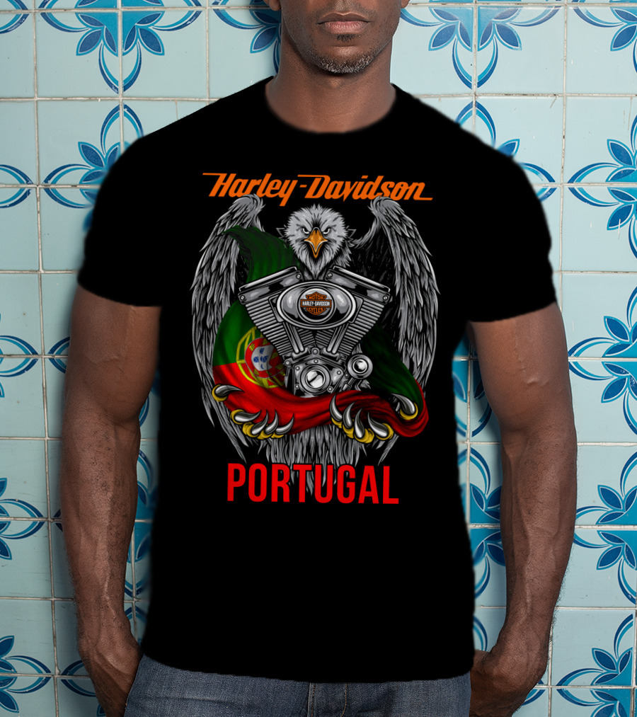 Harley Davidson Portugal Eagle Engine T-Shirt