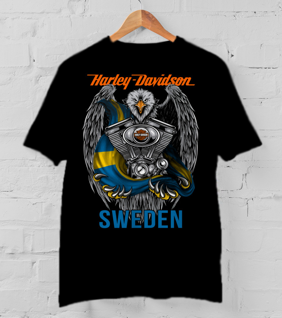 Harley Davidson Sweden Eagle Engine T-Shirt