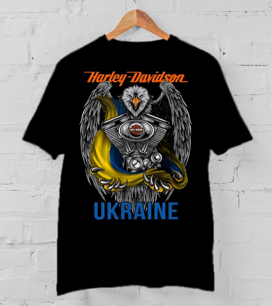 Harley Davidson Ukraine Eagle And Engine T-Shirt