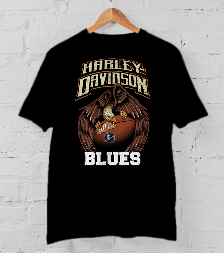 Harley Davidson Carlton Blues Eagle Football T-Shirt