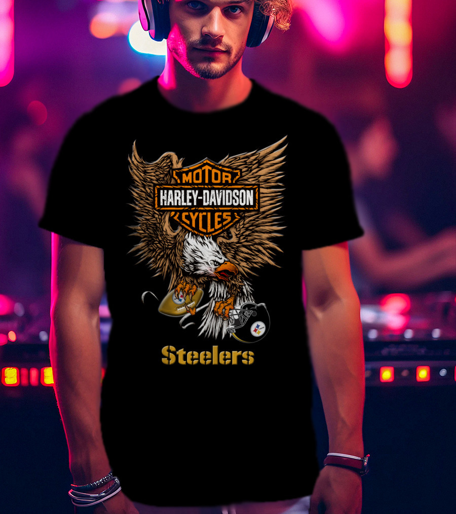 Harley Davidson Cycles Pittsburgh Steelers Eagle T-Shirt