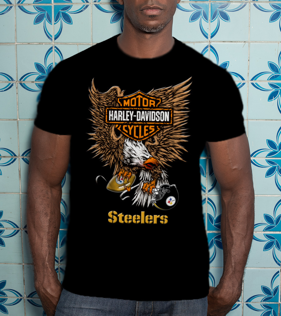 Harley Davidson Cycles Pittsburgh Steelers Eagle T-Shirt