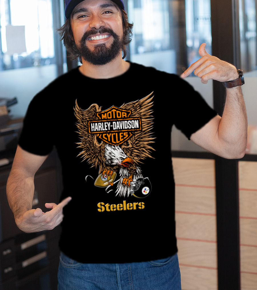 Harley Davidson Cycles Pittsburgh Steelers Eagle T-Shirt