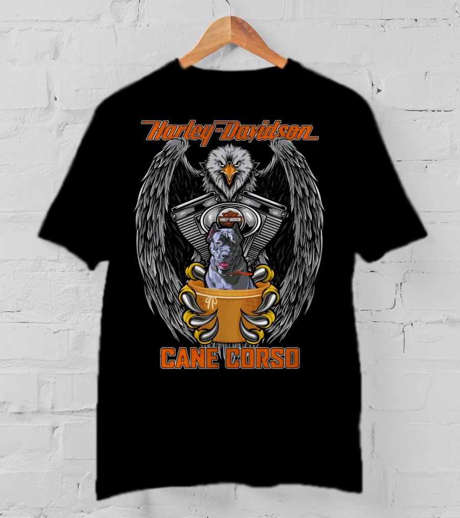 Harley Davidson Cane Corso Eagle Engine Art T-Shirt