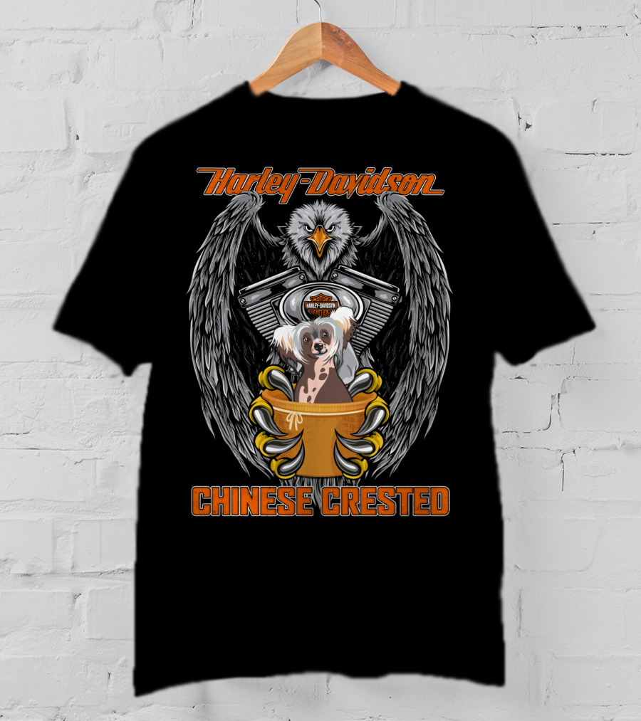 Harley Davidson Chinese Crested Eagle Engine T-Shirt