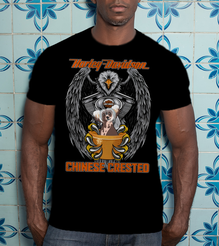 Harley Davidson Chinese Crested Eagle Engine T-Shirt