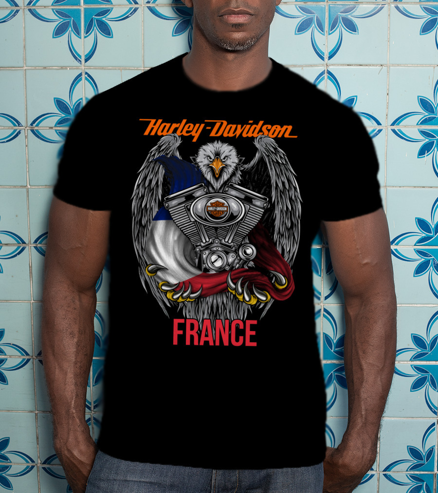 Harley Davidson France Eagle Engine T-Shirt