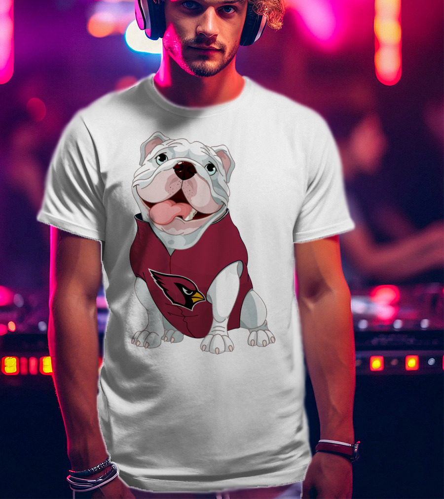 Arizona Cardinals Bulldog In Team Jersey T-Shirt