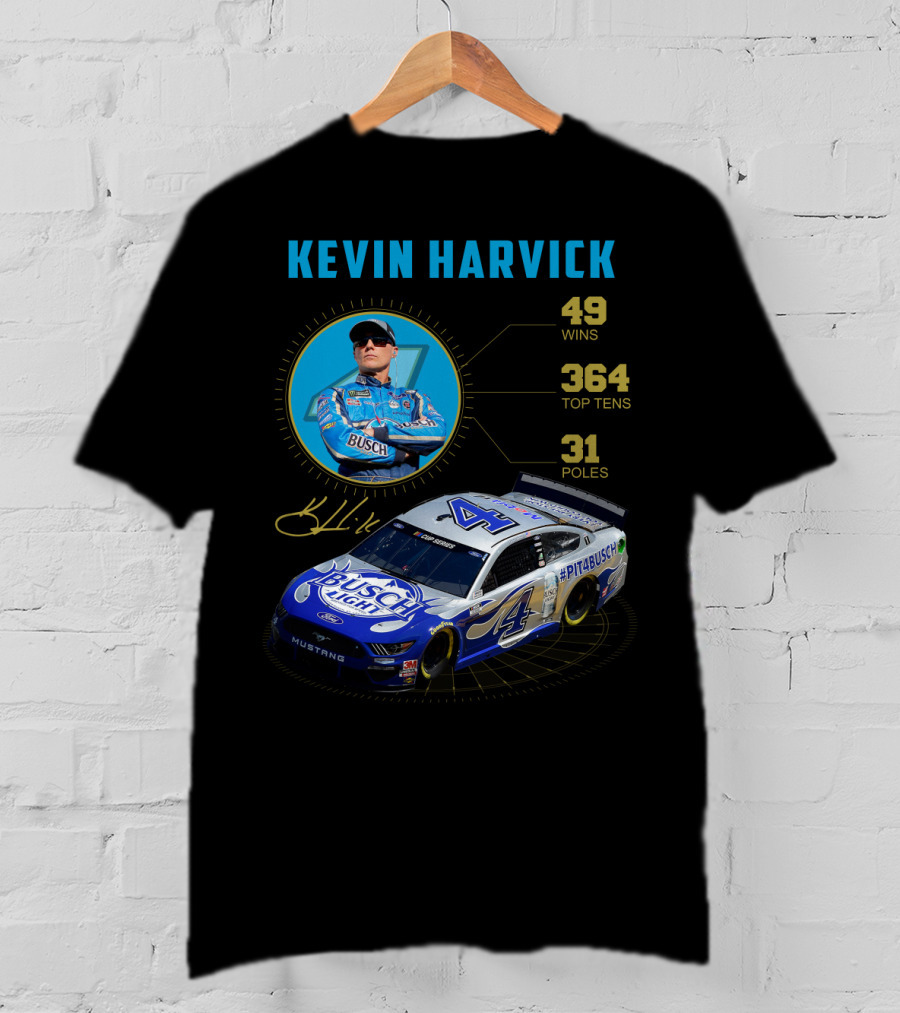 Kevin Harvick Nascar Busch Light 49 Wins 364 Top Tens 31 Poles T-Shirt