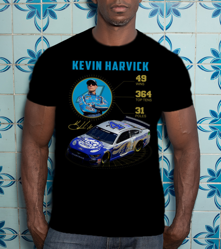 Kevin Harvick Nascar Busch Light 49 Wins 364 Top Tens 31 Poles T-Shirt