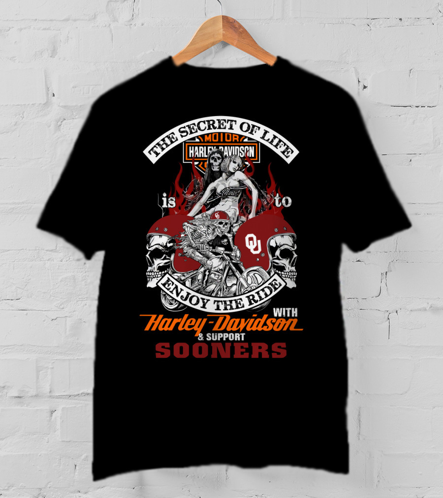 Harley Davidson Motorcycles Support Sooners Enjoy The Ride T-Shirt