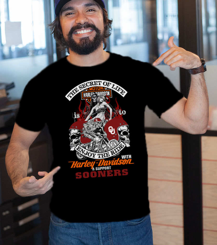 Harley Davidson Motorcycles Support Sooners Enjoy The Ride T-Shirt