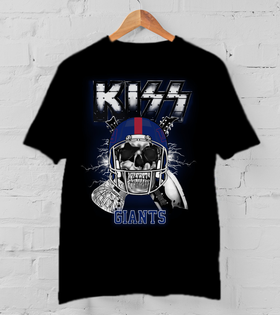 Kiss Giants Skull Helmet Nyg 95 Lightning T-Shirt